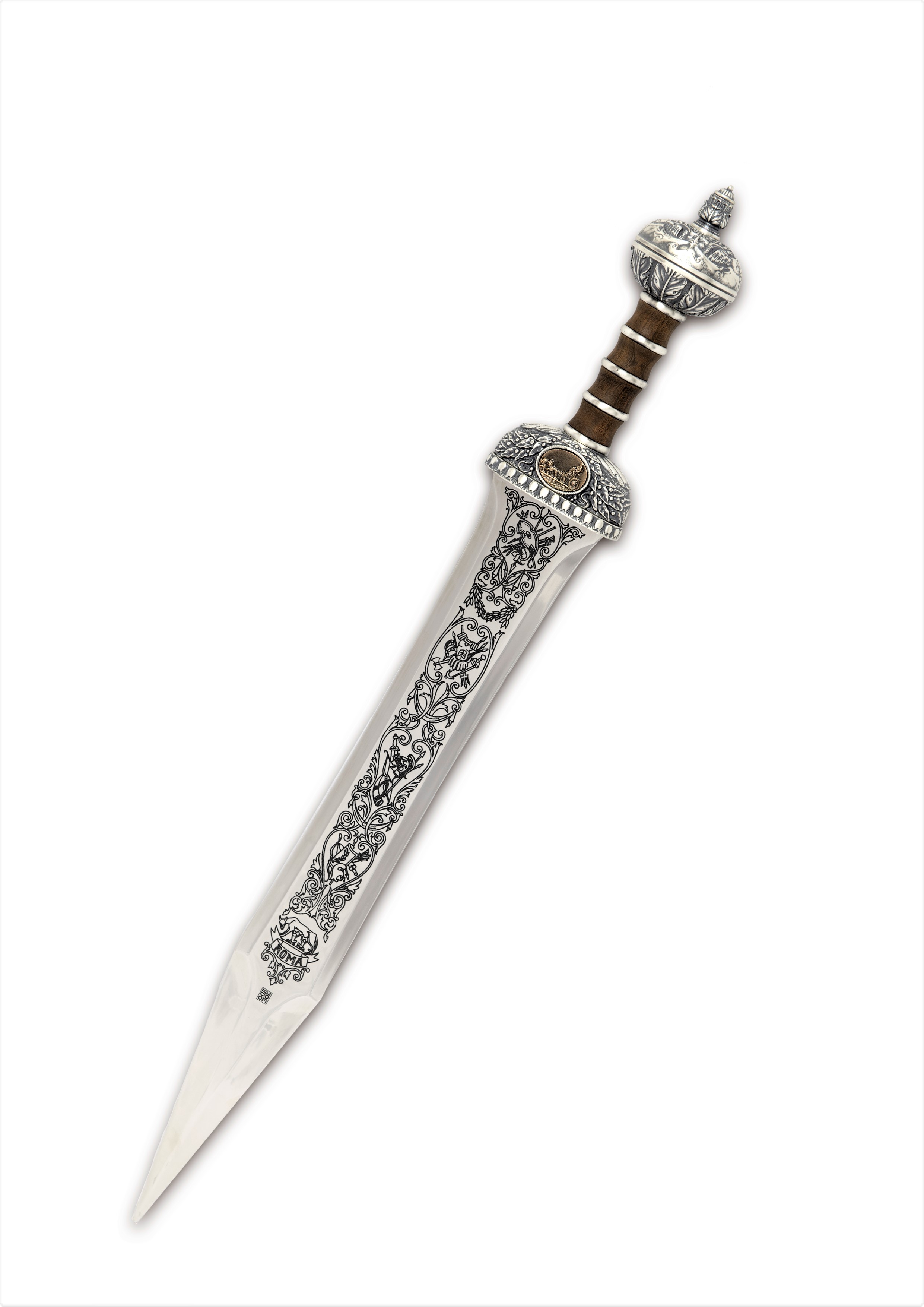 L'épée courte gladius romaine placée sur un fond blanc propre pour un